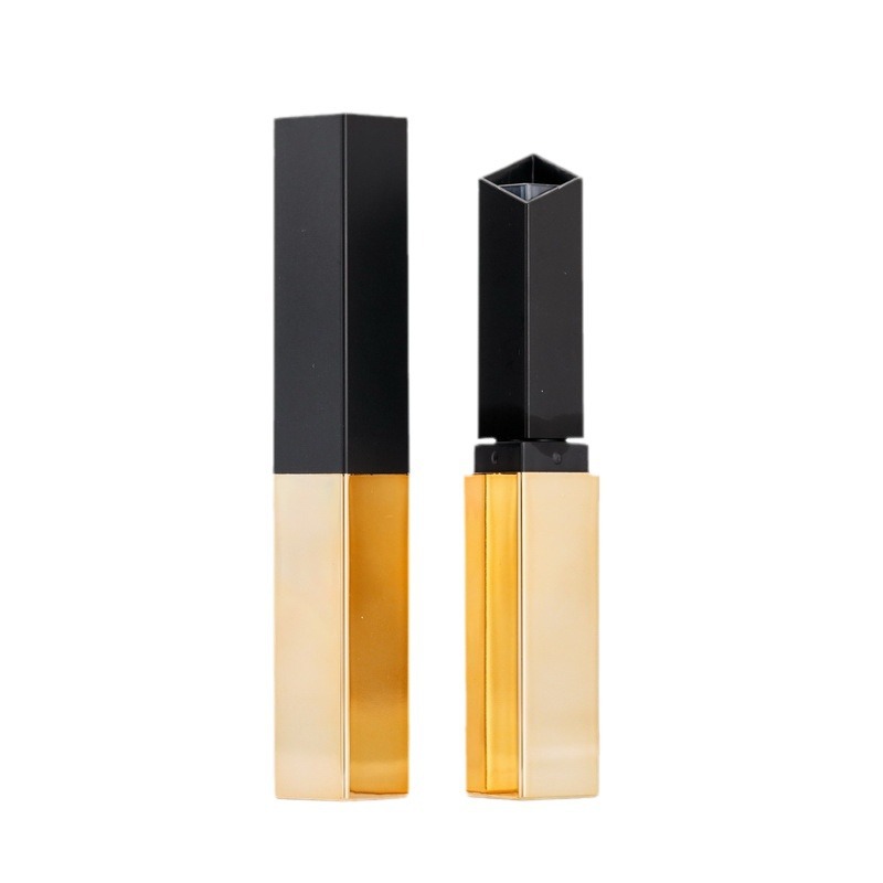 Wholesale square lipstick tube packaging materials, empty matte rose lipstick tubes, and handmade lip balm tubes.