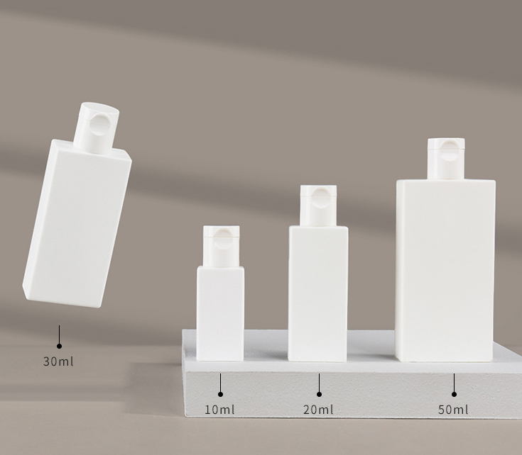 PE flip-top tube pump bottle for cosmetics, plastic essential oil/lotion dispensing bottles, trial size/samples.