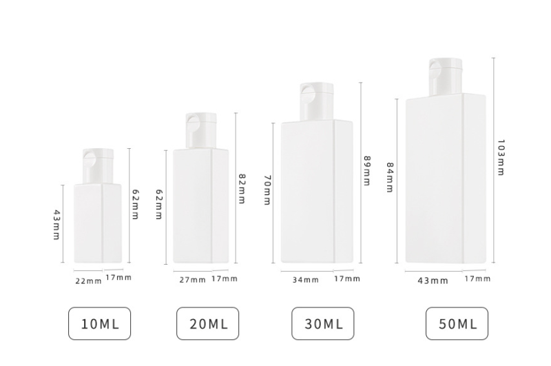 PE flip-top tube pump bottle for cosmetics, plastic essential oil/lotion dispensing bottles, trial size/samples.