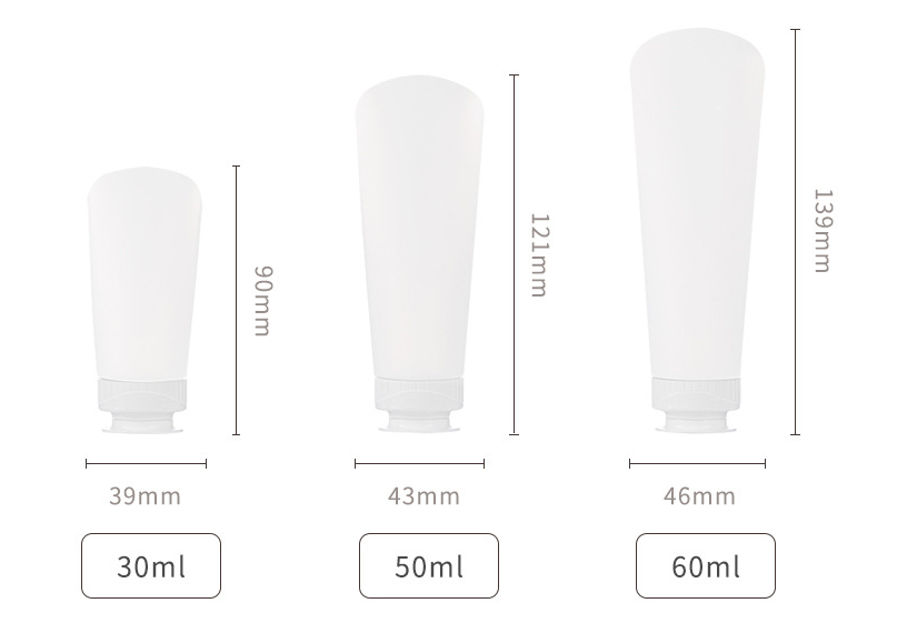 PE tubing, extrusion cap, flip-top bottle, cosmetic travel packaging, empty bottle filling