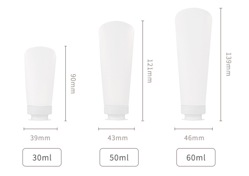 PE tubing, extrusion cap, flip-top bottle, cosmetic travel packaging, empty bottle filling