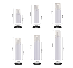 40ML 60ML 80ML 100ML 120ML 150ML White snap-lock bottle Alcohol spray bottle Sunscreen spray bottle