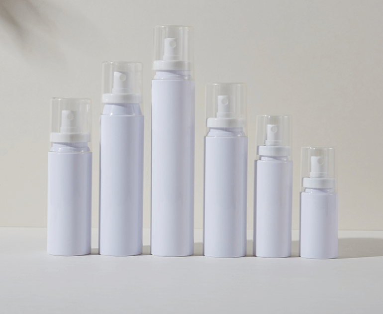 40ML 60ML 80ML 100ML 120ML 150ML White snap-lock bottle Alcohol spray bottle Sunscreen spray bottle