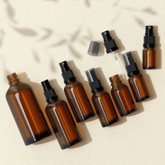 5ML 10ML 15ML 20ML 30ML 50ML 100ML Cosmetic Packaging Brown Tea-colored Spray Bottle Glass Medicine Wave Series Essential Oil Bottle Pressing Lotion Dispensing Bottle