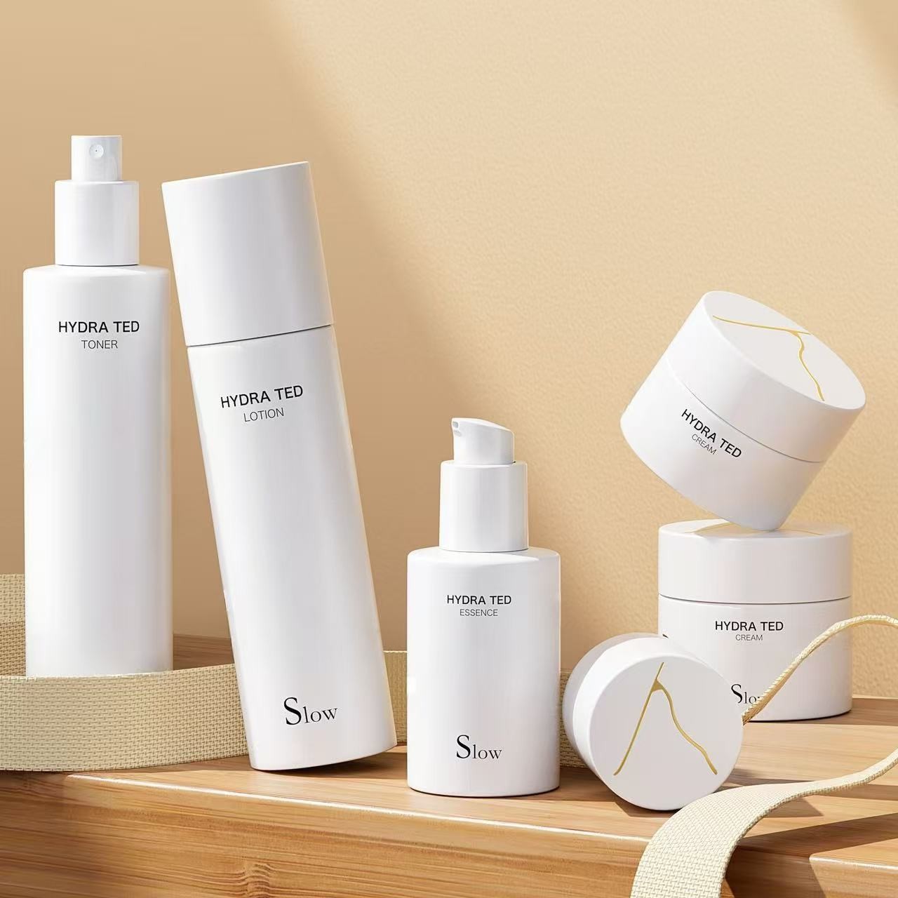 30g, 50g, 30ml, 40ml, 50ml, 100ml, 120ml Matte White Series Lotion Dispenser Spray Bottle, High-End Straight Round Cream Cosmetic Set Glass Bottle