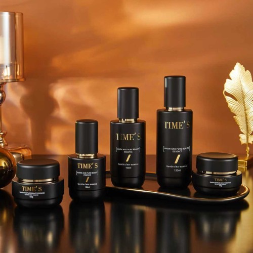 30g, 50g, 30ml, 40ml, 50ml, 100ml, 120ml Matte Black Series - Dispensing Lotion/Spray Bottles, Cream Bottles, High-End Straight Round Cosmetic Sets - Glass Bottles