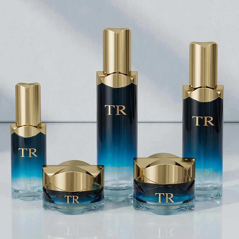 30G 50G 40ML 100ML 120ML Clover Series Glass Set Cosmetic Packaging Pressing Lotion Cream Dispenser Empty Bottle