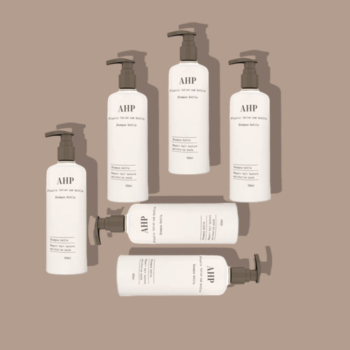 500ml shampoo empty bottle, round shoulder plastic bottle, PET skin care pump lotion bottle