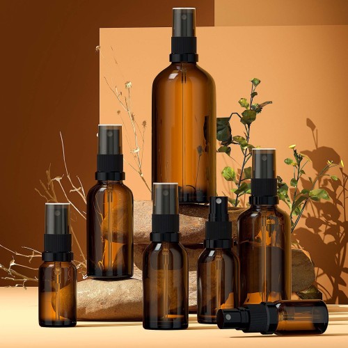 5ML 10ML 15ML 20ML 30ML 50ML 100ML Cosmetic Packaging Brown Tea-colored Spray Bottle Glass Medicine Wave Series Essential Oil Bottle Pressing Lotion Dispensing Bottle