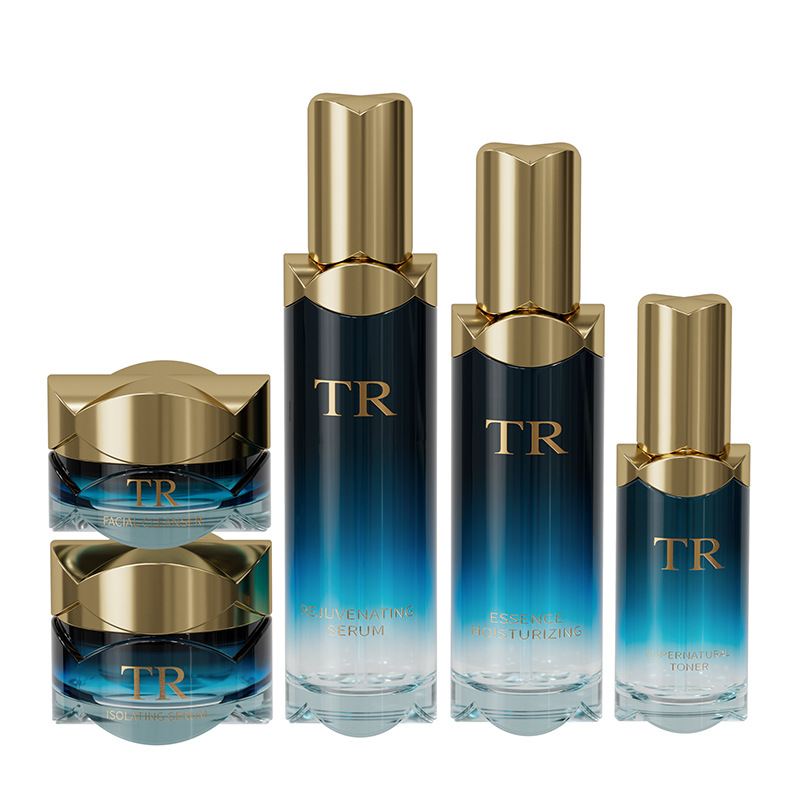 30G 50G 40ML 100ML 120ML Clover Series Glass Set Cosmetic Packaging Pressing Lotion Cream Dispenser Empty Bottle