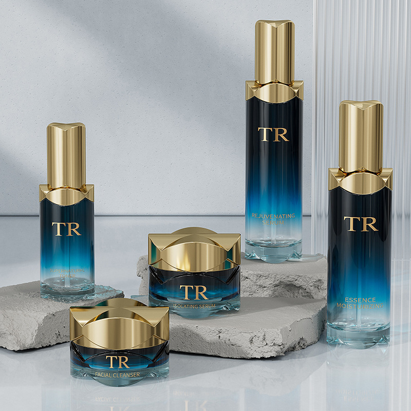 30G 50G 40ML 100ML 120ML Clover Series Glass Set Cosmetic Packaging Pressing Lotion Cream Dispenser Empty Bottle