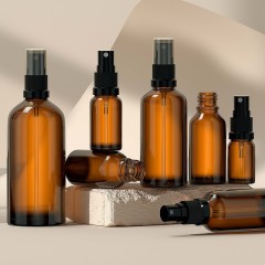 5ML 10ML 15ML 20ML 30ML 50ML 100ML Cosmetic Packaging Brown Tea-colored Spray Bottle Glass Medicine Wave Series Essential Oil Bottle Pressing Lotion Dispensing Bottle