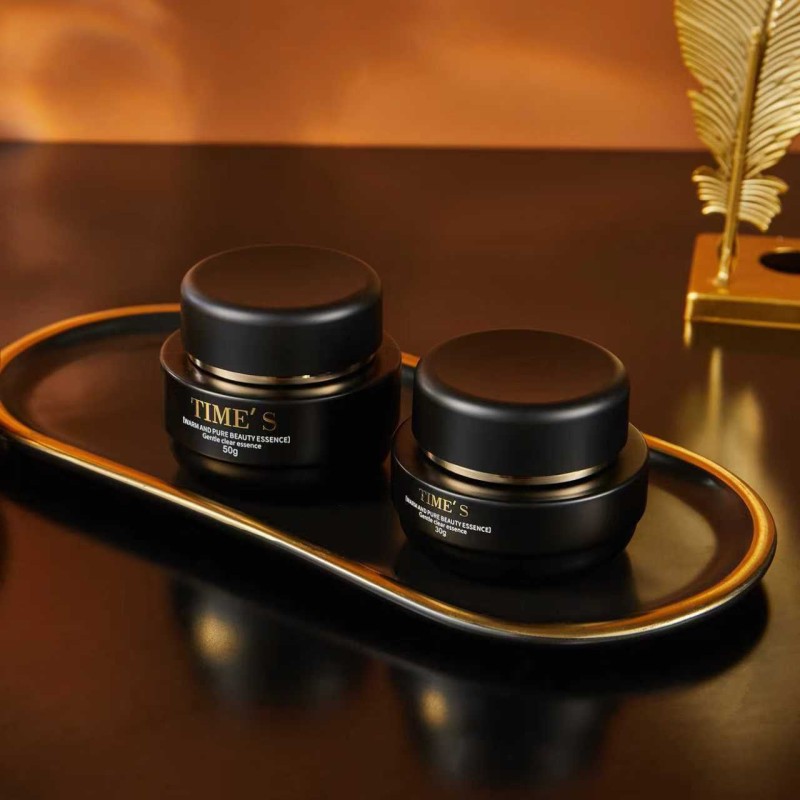 30g, 50g, 30ml, 40ml, 50ml, 100ml, 120ml Matte Black Series - Dispensing Lotion/Spray Bottles, Cream Bottles, High-End Straight Round Cosmetic Sets - Glass Bottles