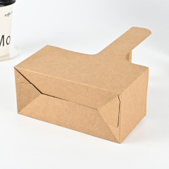 Foldable Kraft Paper Takeaway Drink Cup Holder, Portable Coffee & Milk Tea Cup Trays with Handle Wholesale