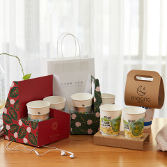 Disposable Corrugated Cup Holders, Takeaway Coffee & Bubble Tea Carriers, Single/Double Hole Kraft Paper Cup Trays