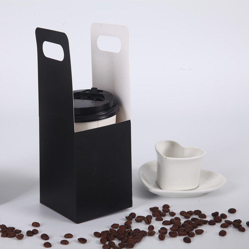 Disposable Paper Cup Holders for Coffee, Bubble Tea & Beverages, Portable Takeaway Carriers, Kraft Cardboard Cup Trays