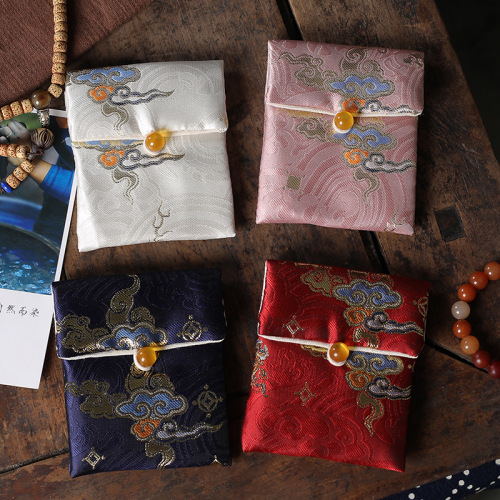 9x10cm Brocade Embroidered Jewelry Packaging Pouch, Gift Bag, Drawstring Bag, Jewelry Storage Bag, Bracelet Bag