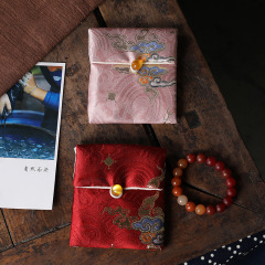 9x10cm Brocade Embroidered Jewelry Packaging Pouch, Gift Bag, Drawstring Bag, Jewelry Storage Bag, Bracelet Bag