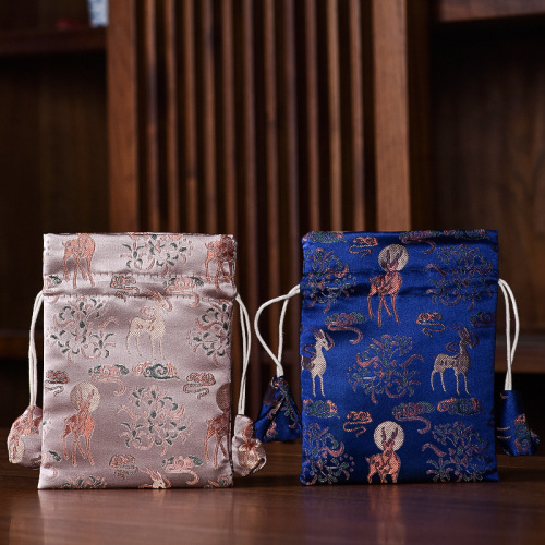 Brocade high-end jewelry bag, antique bracelet bag, Chinese brocade pouch, small cloth bag, lucky bag, Buddhist bead bag, bead playing bag