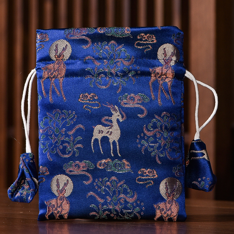 Brocade high-end jewelry bag, antique bracelet bag, Chinese brocade pouch, small cloth bag, lucky bag, Buddhist bead bag, bead playing bag
