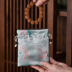 Double-layer jewelry bag, walnut bag, Buddhist bead and bracelet bag, bead polishing bag, bracelet and necklace bag, Chinese-style cloth bag