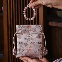 Brocade high-end jewelry bag, antique bracelet bag, Chinese brocade pouch, small cloth bag, lucky bag, Buddhist bead bag, bead playing bag