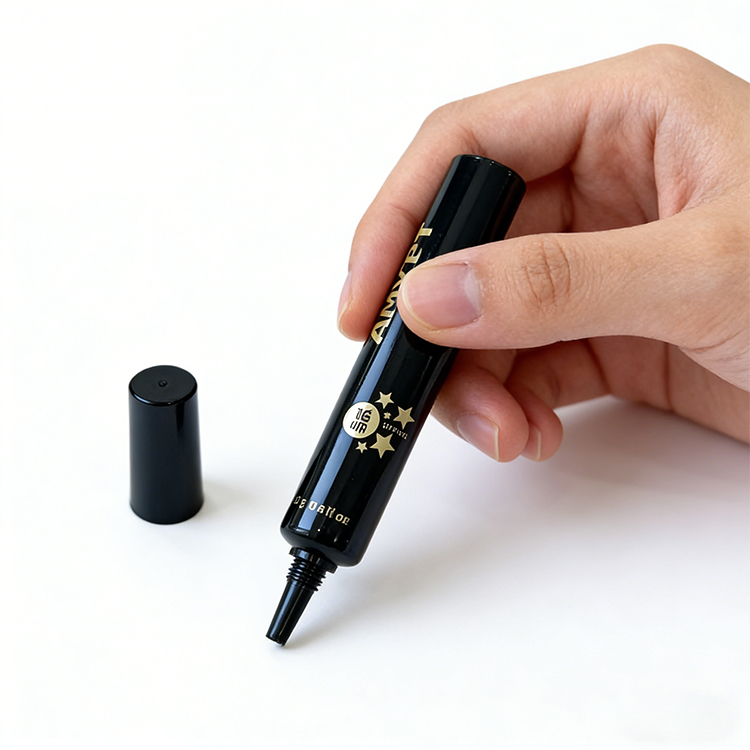 Custom 12ml Black PE Plastic Fine-Tip Squeeze Tube