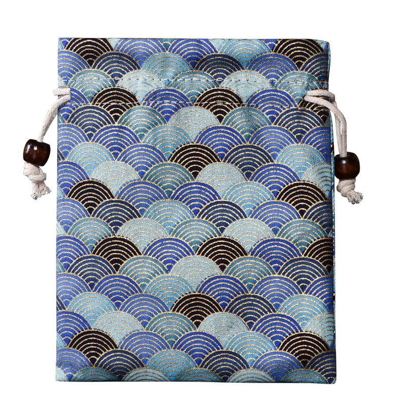 Double-layer cotton and linen jewelry bag, drawstring bag, Buddhist bead bracelet bag, antique storage bag, bracelet and jewelry playing bag