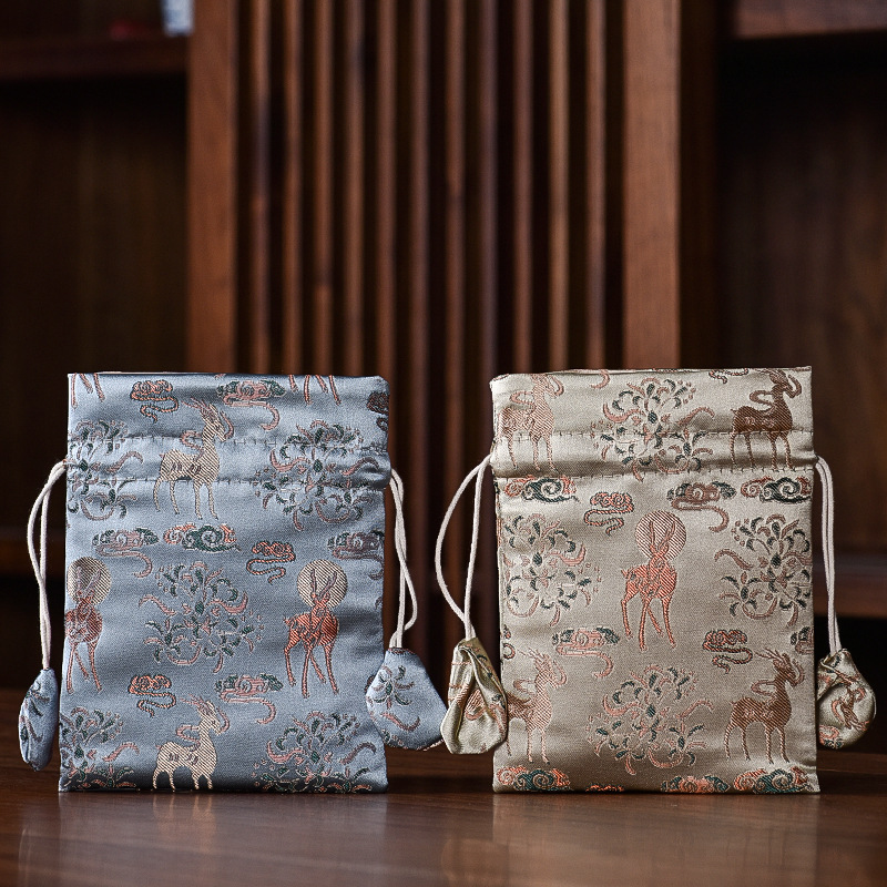 Brocade high-end jewelry bag, antique bracelet bag, Chinese brocade pouch, small cloth bag, lucky bag, Buddhist bead bag, bead playing bag