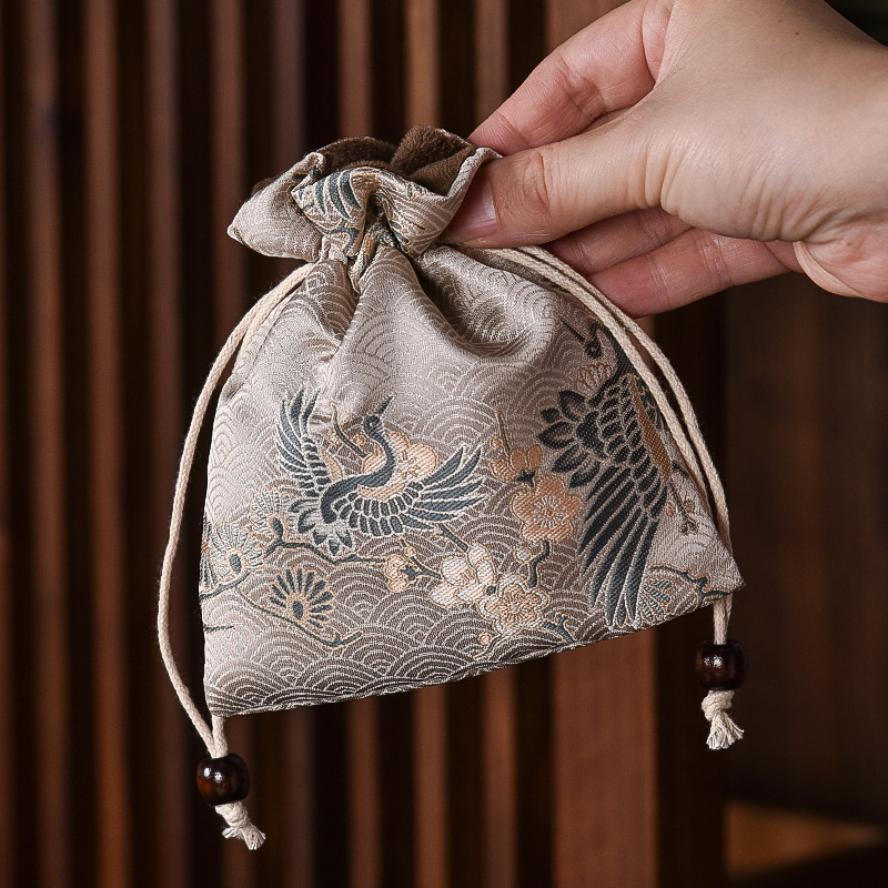 Jewelry pouch, brocade pouch, antique bracelet pouch, drawstring bag, jewelry gift packaging cloth bag