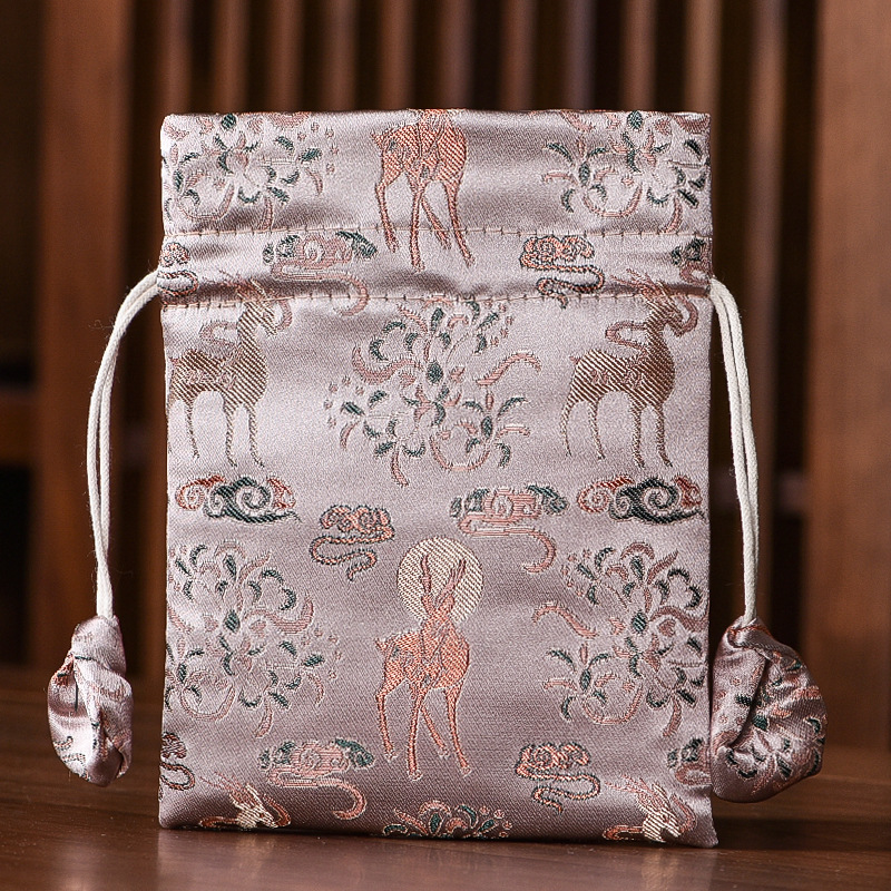 Brocade high-end jewelry bag, antique bracelet bag, Chinese brocade pouch, small cloth bag, lucky bag, Buddhist bead bag, bead playing bag