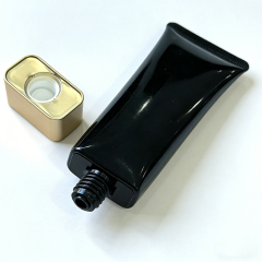 Custom 50ml Black PE Plastic Squeeze Tube with Gold Cap