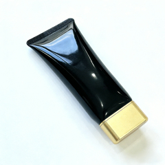 Custom 50ml Black PE Plastic Squeeze Tube with Gold Cap