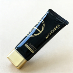 Custom 50ml Black PE Plastic Squeeze Tube with Gold Cap