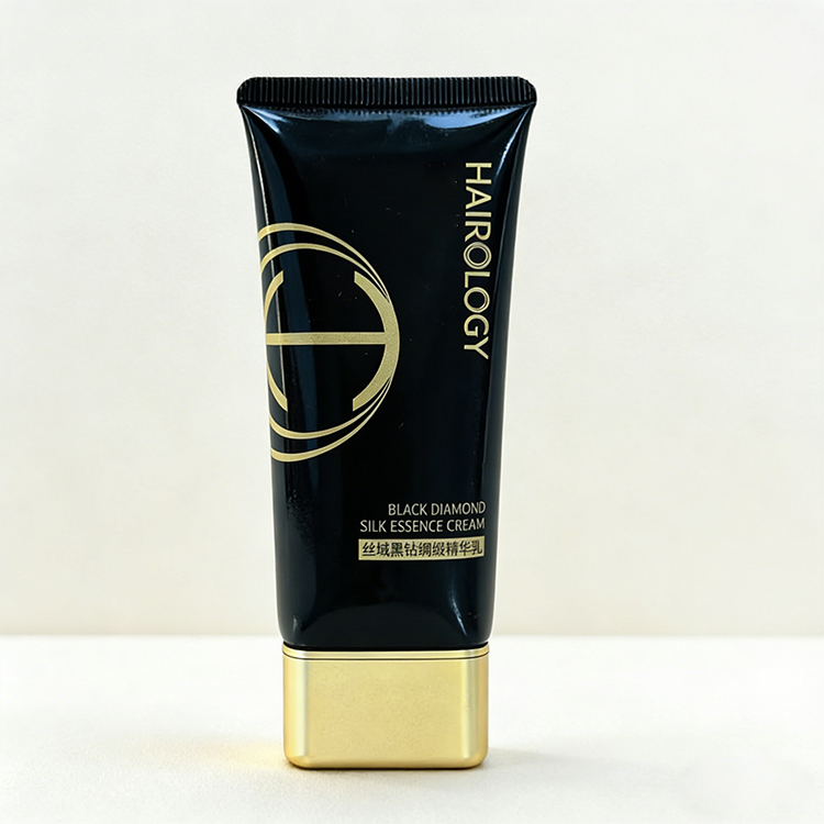 Custom 50ml Black PE Plastic Squeeze Tube with Gold Cap