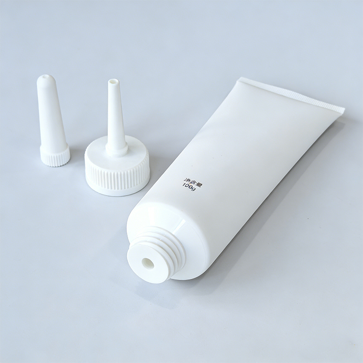 120ml 4 oz White PE Plastic Tube With Pointed Nozzle Cap
