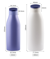 HDPE Plastic Flat Squeeze Bottles with Flip Top Cap 250ml/400ml