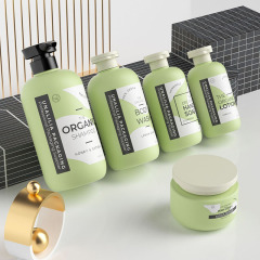 Green HDPE Plastic Boston Round Bottles Cream Jar 250ml 300ml 500ml 800ml
