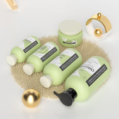 Green HDPE Plastic Boston Round Bottles Cream Jar 250ml 300ml 500ml 800ml