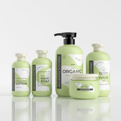Green HDPE Plastic Boston Round Bottles Cream Jar 250ml 300ml 500ml 800ml