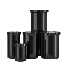 Black Pre Pop Top Roll Child Resistant Plastic Vials