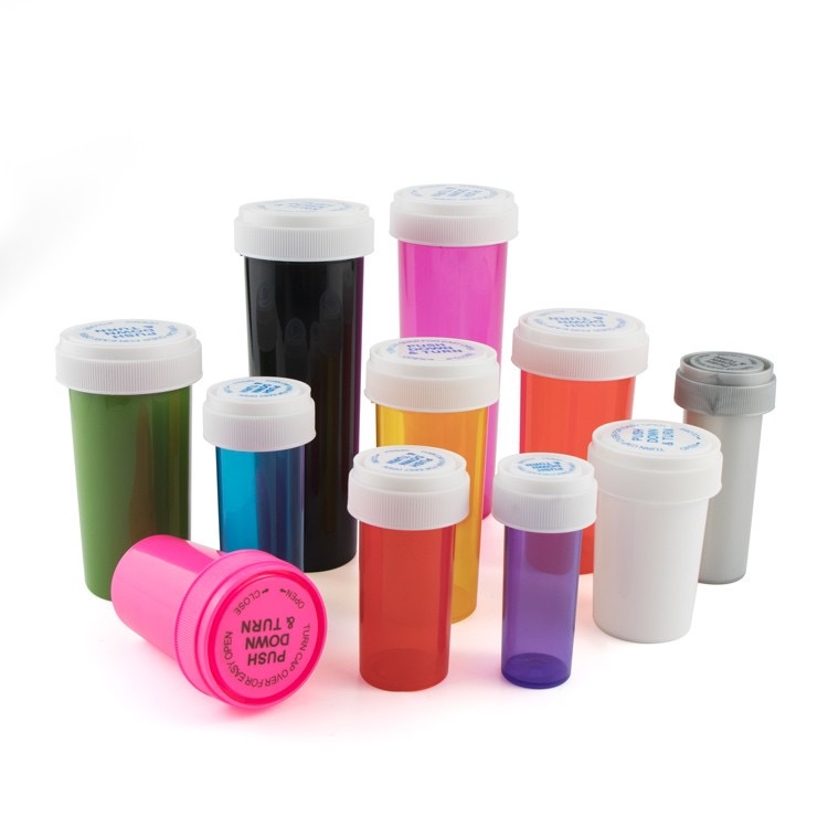 8-60 Dram Opaque Gold Prescription Vial with Reversible CR Cap