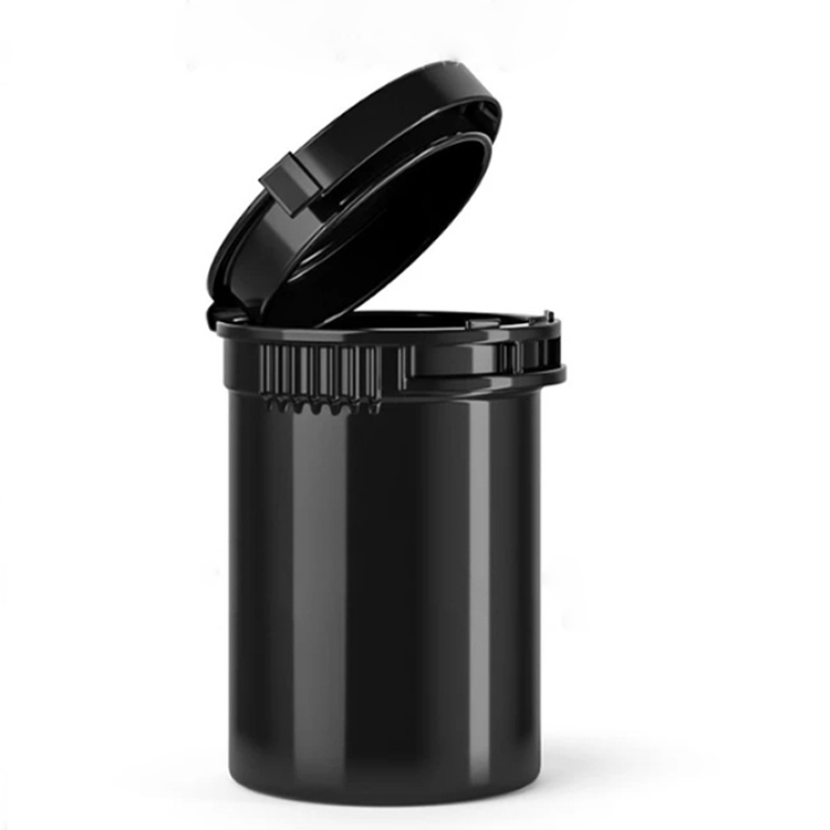 Black Pre Pop Top Roll Child Resistant Plastic Vials