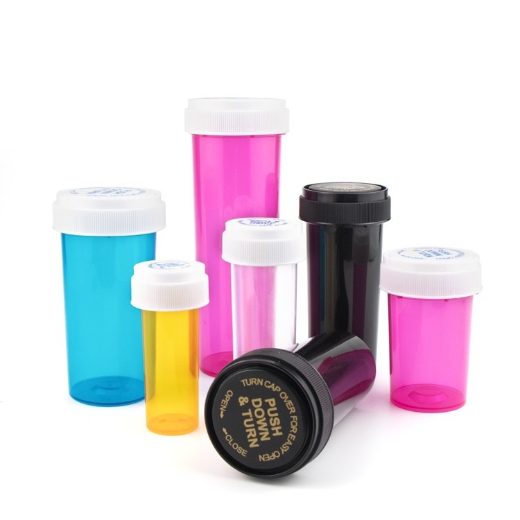 8-60 Dram Opaque Gold Prescription Vial with Reversible CR Cap