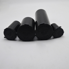 Black Pre Pop Top Roll Child Resistant Plastic Vials