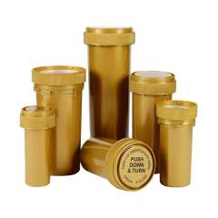 8-60 Dram Opaque Gold Prescription Vial with Reversible CR Cap