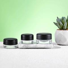 5g 7g 9g Clear Child-Resistant Safety Glass Jars