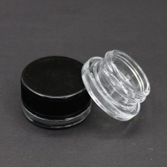9ml Round Glass Jar with Child-Resistant Cap (Clear/White/Black)