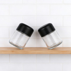 70-180ml Clear Round Glass Jar with Child Resistant Push-and-Turn Lid