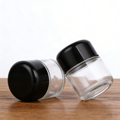70-180ml Clear Round Glass Jar with Child Resistant Push-and-Turn Lid